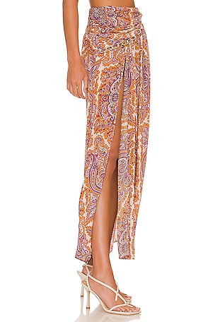 L'Academie Wildler Midi Skirt in Purple