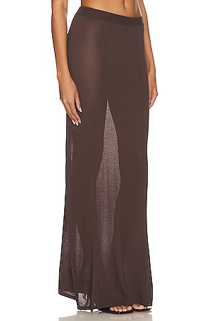 L'Academie Hadi Maxi Skirt in Chocolate