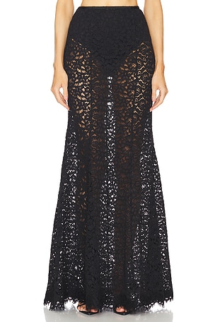 Nightcap Florence Lace High Slit Skirt in Black REVOLVE