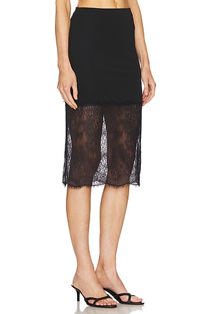 L'Academie by Marianna Belmore Midi Skirt in Black