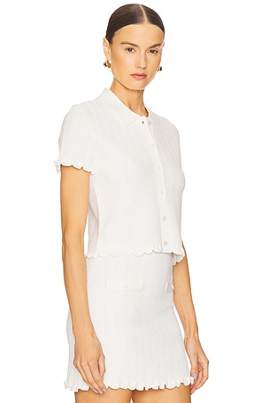 L'Academie by Marianna Salisa Scallop Cardigan in Ivory