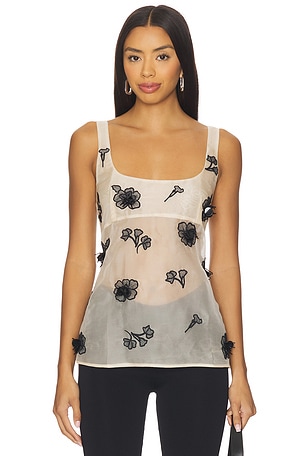 L'Academie by Marianna Minah Top in Cream,Black