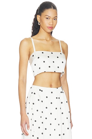 L'Academie Selma Top in Black,White. Size S. Also