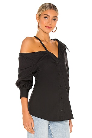 L'Academie Off Shoulder Blouse in Black