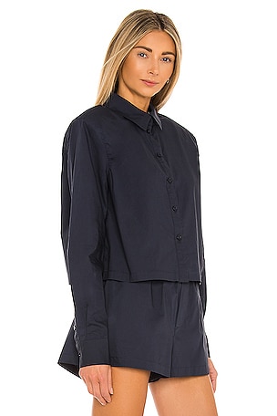 L'Academie The Tory Blouse in Navy