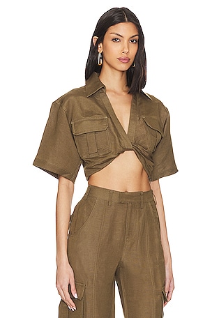 L'Academie The Chrisa Crop Blouse