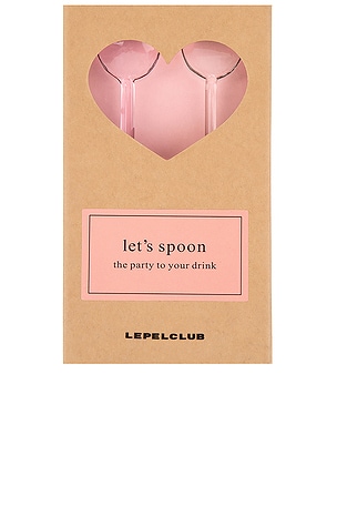 Lepel Club Set Of Heart Shaped Spoons in Pink