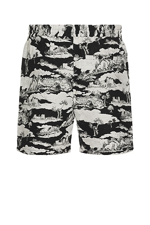 Les Deux Otto Ruins Jacquard Shorts in Black