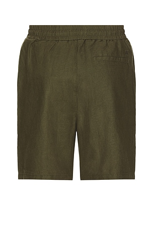 Les Deux Otto Linen Shorts in Olive