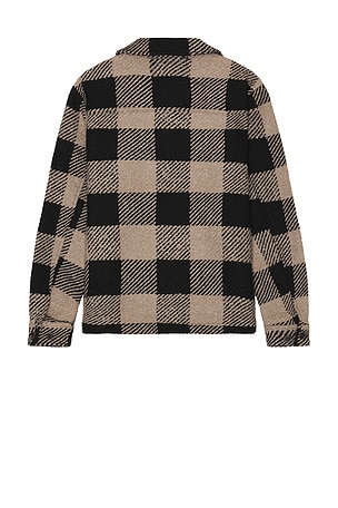 Les Deux Jaiden Boucle Check Overshirt in Black