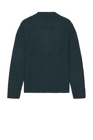 Les Deux Finnegan Knit Shirt in Dark Green