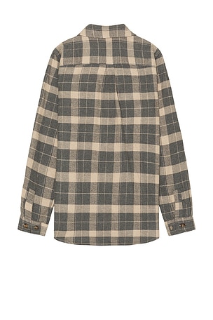 Les Deux Lennon Flannel Check Shirt in Grey