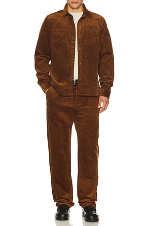 Les Deux Kody Corduroy Overshirt in Brown