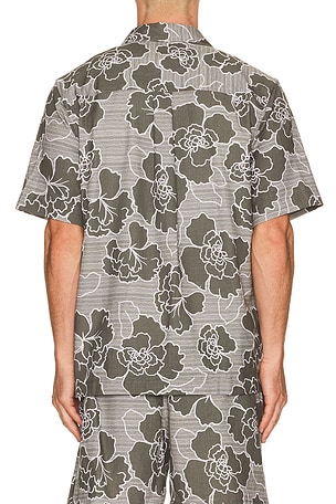 Les Deux Charlie Poppy All Over Print Shirt in Olive