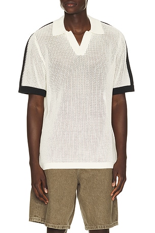 Logo Grid Knitted Polo Les Deux