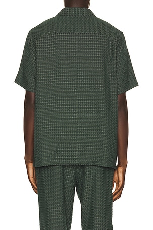 Les Deux Check Seersucker Shirt in Green