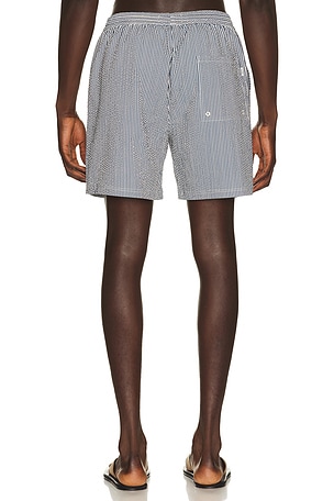 Les Deux Stripe Seersucker Swim Shorts in Blue