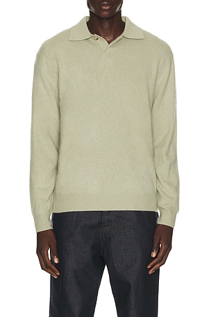 Brushed Cashmere Blend Polo Sweater Le17Septembre