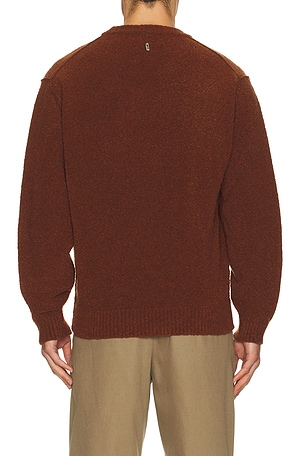 Le17Septembre Boucle Reverse Seam Pullover in Brick