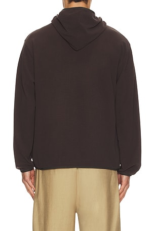 Le17Septembre Waffle Knit Pullover Hoodie in Brown. Size 52. Also