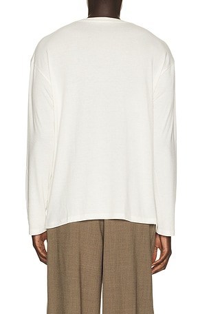Le17Septembre Wool Blend Long Sleeve Tee Shirt in White