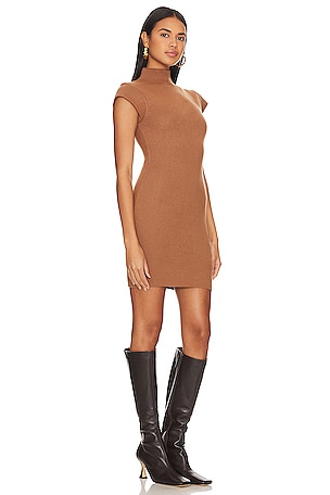 Line & Dot Rumi Mini Sweater Dress in Tan