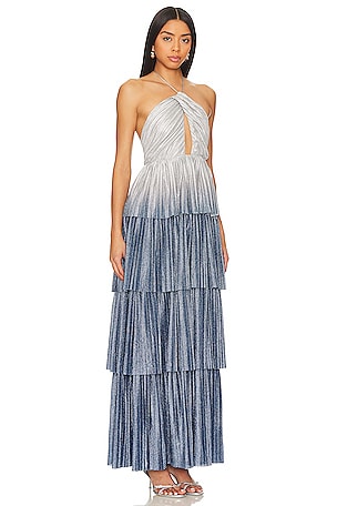 Line & Dot Oracle Maxi Dress in Blue