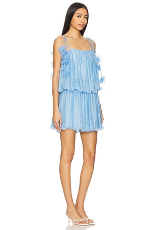 Line & Dot Chara Mini Dress in Blue