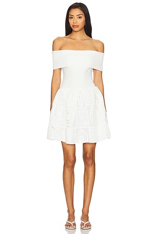 Biva Mix-media Mini Dress Line & Dot