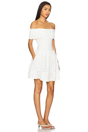 Line & Dot Biva Mix-media Mini Dress in White
