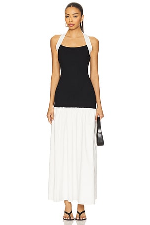 Kohl Mix-media Maxi Dress Line & Dot
