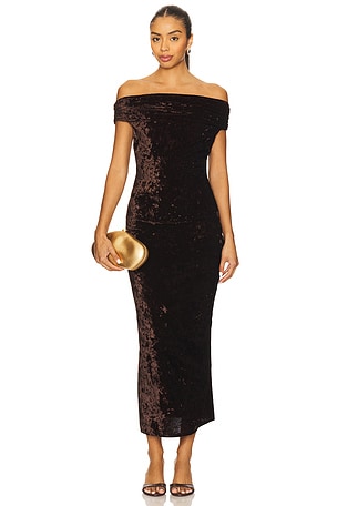 Brylie Velvet Maxi Dress Line & Dot