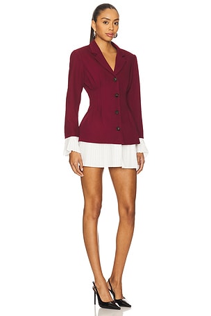 Line & Dot x REVOLVE X Revolve Kinny Blazer Dress in Burgundy