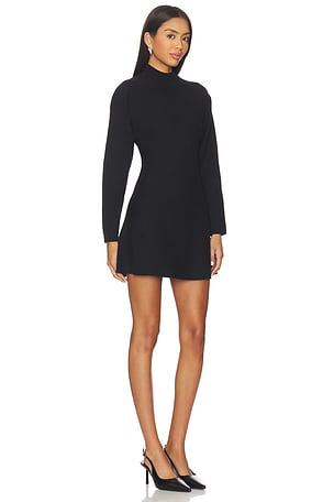 Line & Dot Anzu Peplum Sweater Mini Dress in Black