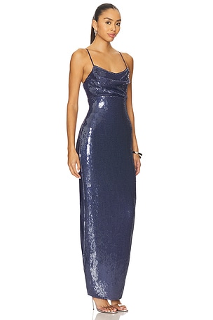 Line & Dot Olli Maxi Dress in Blue