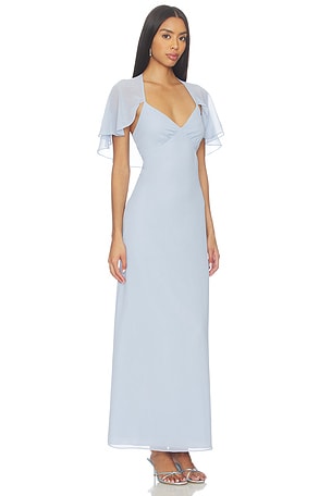 Line & Dot Amorette Cape Dress in Baby Blue