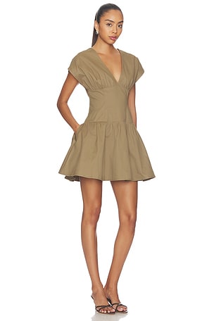 Line & Dot Hamish Mini Dress in Brown. Size XS. Also
