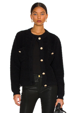 Line & Dot Khloe Boucle Cardigan in Black | REVOLVE