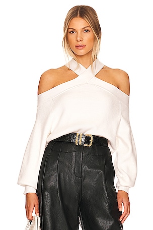 Ariana Cold Shoulder Sweater Line & Dot