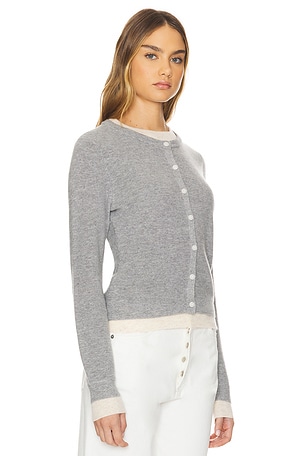 Line & Dot Hutch Double Layer Cardigan in Grey