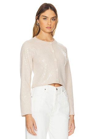 Line & Dot Shine On Cardigan in Beige