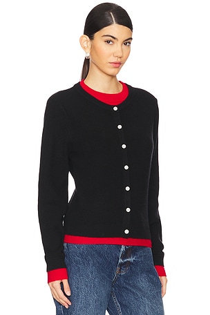 Line & Dot Hutch Double Layer Sweater in Black