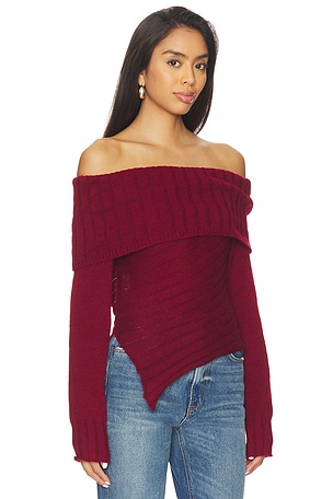 Line & Dot Betty Sweater in Burgundy