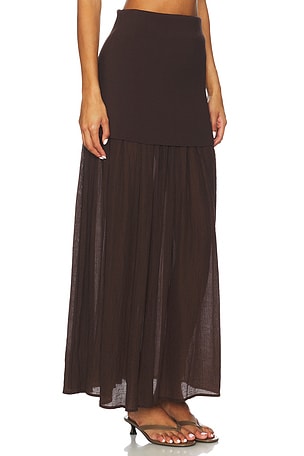 Line & Dot Rhone Mix-media Skirt in Brown