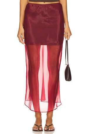 x REVOLVE Denman Midi Skirt Line & Dot
