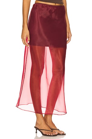 Line & Dot x REVOLVE Denman Midi Skirt in Burgundy