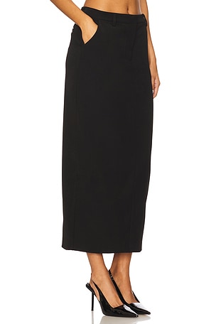 Line & Dot Ida Column Midi Skirt in Black