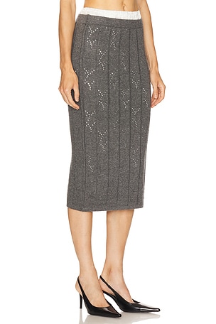 Line & Dot Alena Midi Skirt in Grey