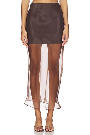 x REVOLVE Denman Midi Skirt Line & Dot