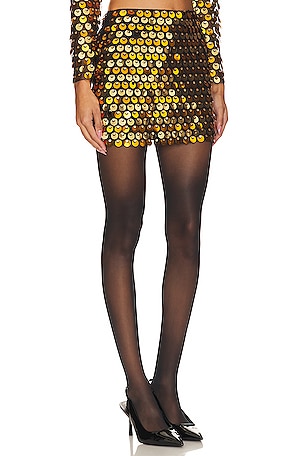Line & Dot Mina Skirt in Metallic Gold